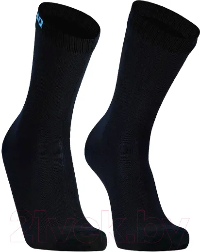 Термоноски DexShell Ultra Thin Crew / DS683BLKXL (черный/голубой)