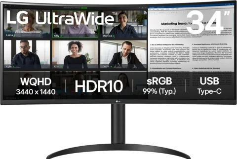 Монитор LG UltraWide 34WR55QK-B (черный)