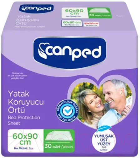 Набор пеленок одноразовых впитывающих Canped Underpads Fluff (60x90, 30шт)
