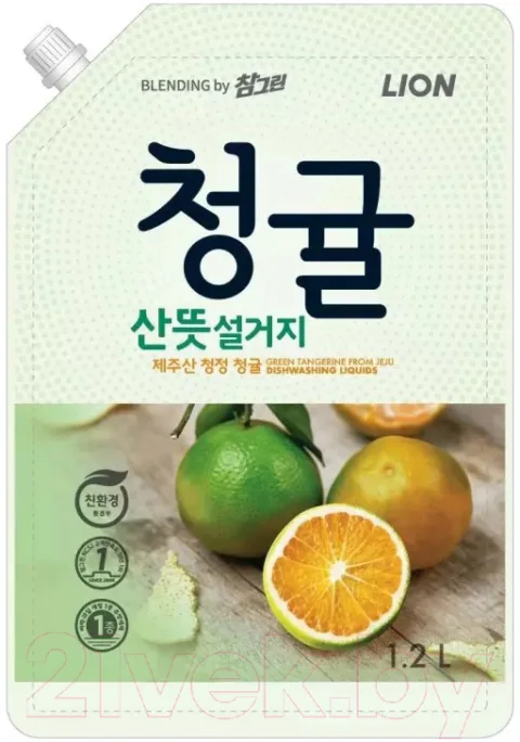 Средство для мытья посуды Lion Unripe Green Tangerine By Chamgreen Refill (1.2л)