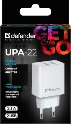 Адаптер питания сетевой Defender UPA-22 / 83580 (белый) — фото 5