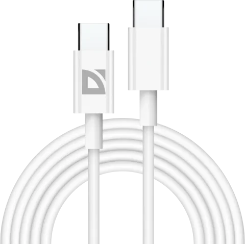 Зарядный кабель Defender USB Type-C-Type-C (2м, белый)
