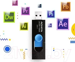 USB flash накопитель A-data UV320 128GB (AUV320-128G-RBKBL) — фото 10