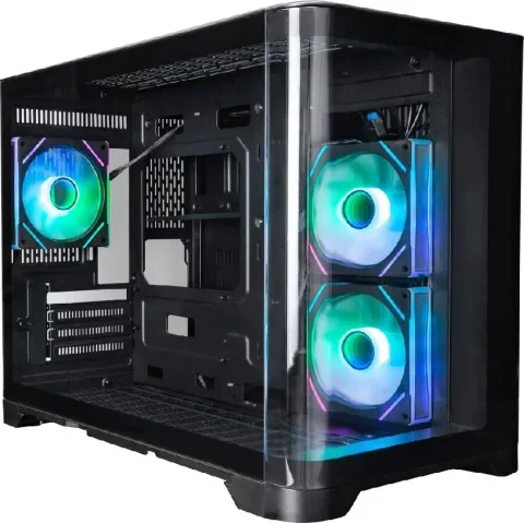 Корпус для компьютера 1stPlayer UV6 / UV6-BK-2FC7R-1FC7 (черный, без БП)