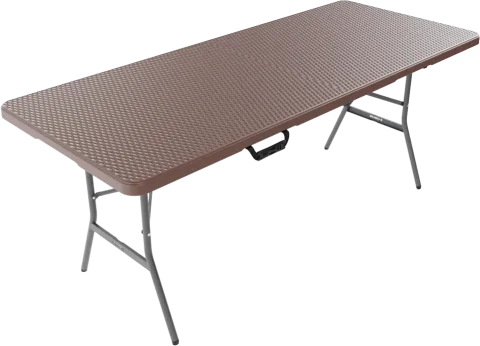 Стол складной SAMMAN Van R 185x77x74 (ротанг, коричневый)
