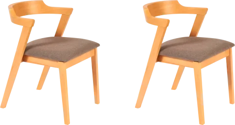 Набор стульев Tetchair Versa мягкое сиденье (2шт, натуральный/коричневый)