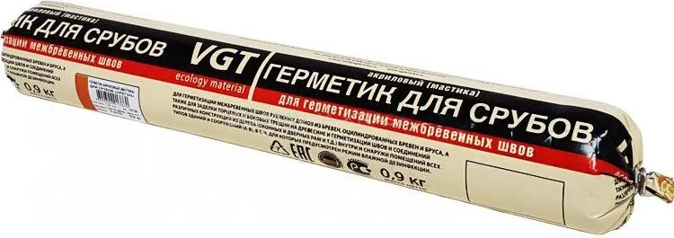 Герметик акриловый VGT Для срубов (900г, махагон)
