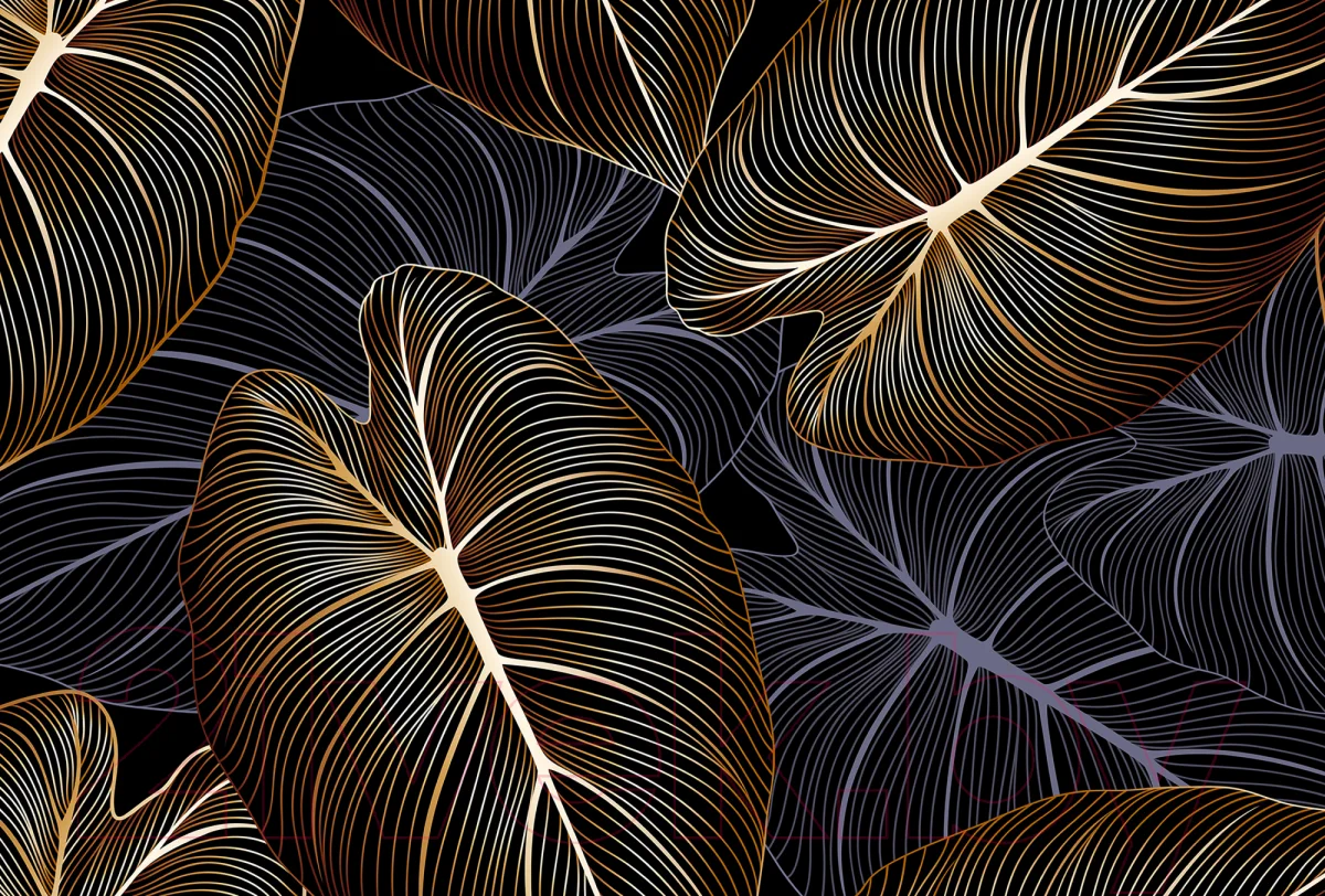 Фотообои листовые Vimala Рисованные листья (270x400)