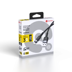 Зарядный кабель Atomic Viper USB-A-Lightning 3A / 30.410 (1.5м, черный) — фото 4