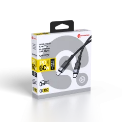 Зарядный кабель Atomic Viper USB-C-USB-C PD 60W / 30.411 (1.5м, черный) — фото 3