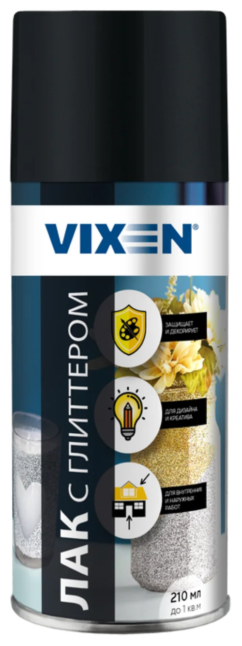 Лак Vixen С глиттером VX24014 (210мл, золото)