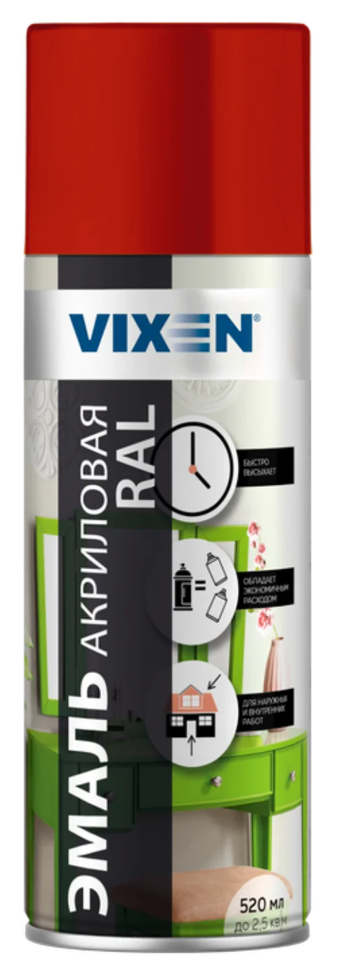 Эмаль Vixen Акриловая VX33003 (520мл, рубиново-красный RAL 3003)