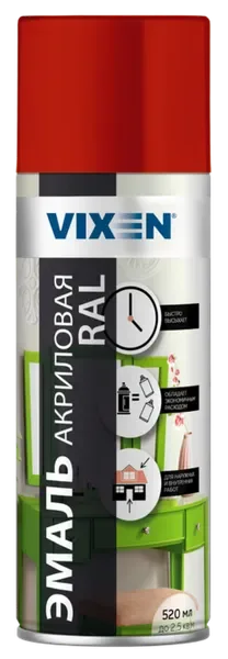 Эмаль Vixen Акриловая VX33003 (520мл, рубиново-красный RAL 3003) — фото 3