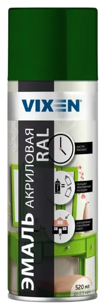 Эмаль Vixen Акриловая VX36005 (520мл, зеленый мох RAL 6005) — фото 3