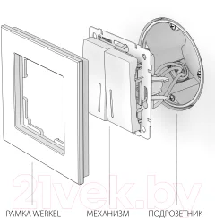 Выключатель Werkel W1122109 / a051369 (серебристый рифленый) — фото 3