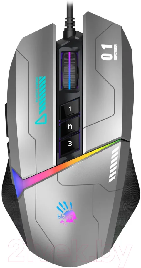 Мышь Bloody W60 Max (серый/черный)