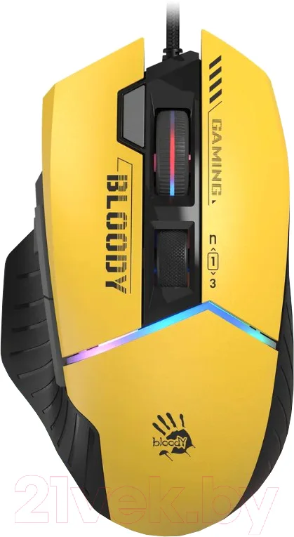 Мышь Bloody W95 Max Sport (желтый/серый)