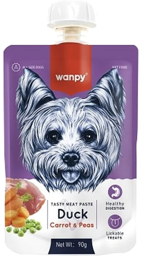 Лакомство для собак Wanpy Мясное пюре из утки (90г)