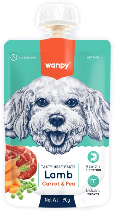 Лакомство для собак Wanpy Мясное пюре из ягненка (90г)