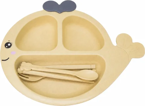 Набор посуды для кормления ILikeGift Whale 6533-01 (beige)