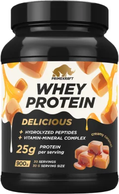 Протеин Prime Kraft Whey Deliсious Сливочная карамель (900г) — фото 1