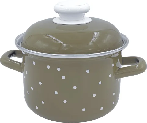 Кастрюля Лысьвенские эмали White Dots Каменно-серый 1610АП2/8Кс