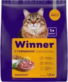 Сухой корм для кошек Мираторг Winner Для взрослых кошек всех пород с говядиной (1.5кг) — фото 3