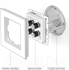 Розетка Werkel WL04-Audiox4 / a046595 (графит рифленый) — фото 3