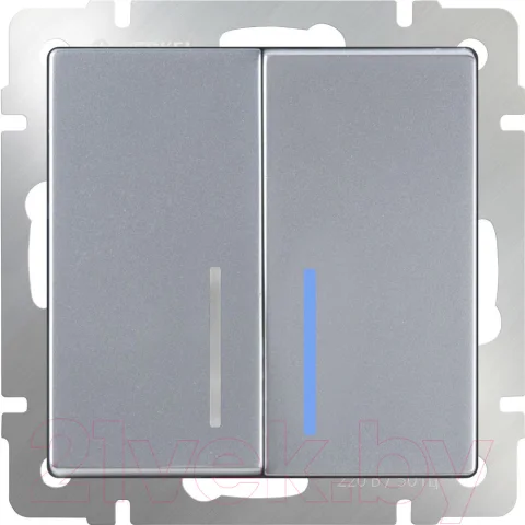 Выключатель Werkel WL06-SW-2G-LED / a029826 (серебро)