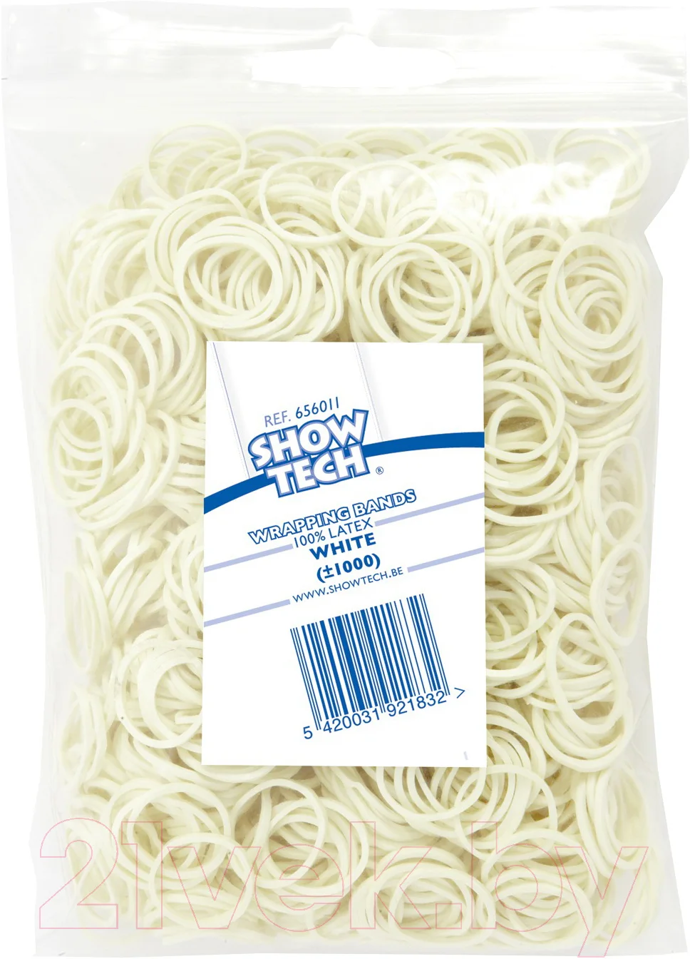 Набор резинок для папильоток Show Tech Wrap Bands White / 65STE067 (1000шт)