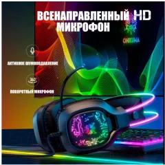 Наушники-гарнитура Onikuma X22 Black Phantom — фото 4