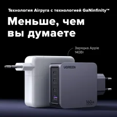 Зарядное устройство сетевое Ugreen X763 / 25877 (серый) — фото 3