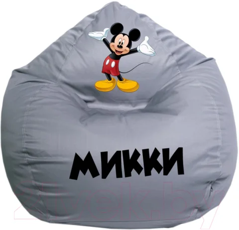 Кресло-мешок Devi Bag Груша XL П-39 (серый/микки маус)