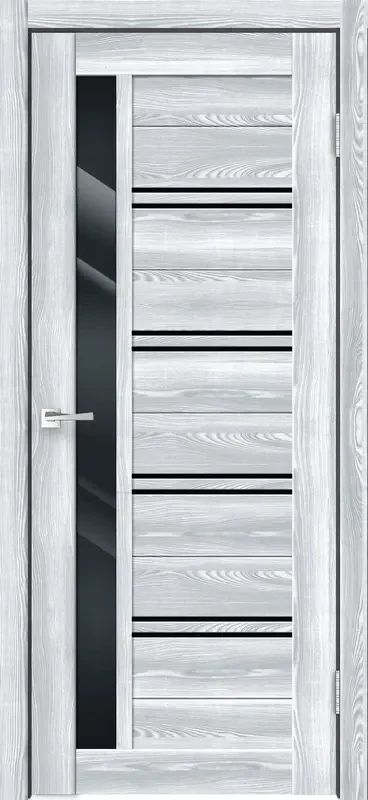 Дверь межкомнатная Velldoris Xline 1 80x200 (клен айс/лакобель черный)