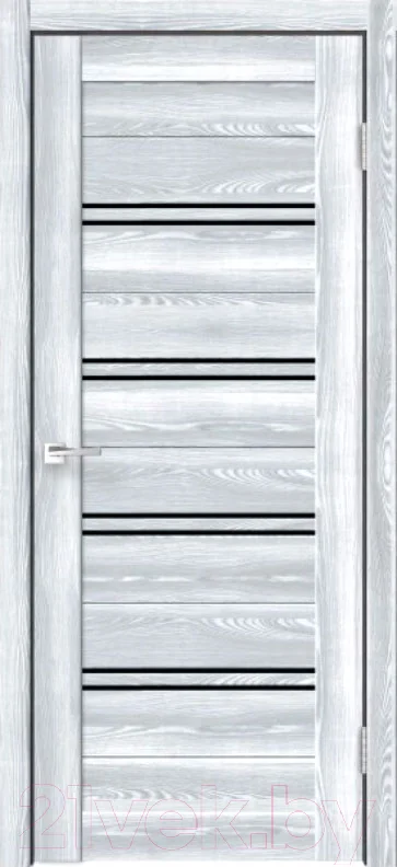 Дверь межкомнатная Velldoris Xline 4 60x200 (клен айс/лакобель черный)
