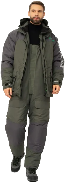 Костюм для охоты и рыбалки Huntsman Yukon Ice-45°C (р.48-50/170-176, зеленый/графит)