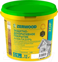 Защитно-декоративный состав Zerwood ZDP Аквалазурь (900г, калужница) — фото 1