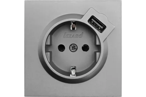 Розетка Lezard Zima 704-7488-181 (серый матовый)